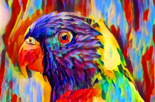 Lorikeet Art Print featuring the painting Rainbow Lorikeet #2 by Chris Butler