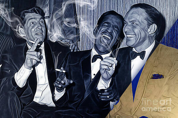 Frank Sinatra Art Print featuring the mixed media The Rat Pack Collection #3 by Marvin Blaine