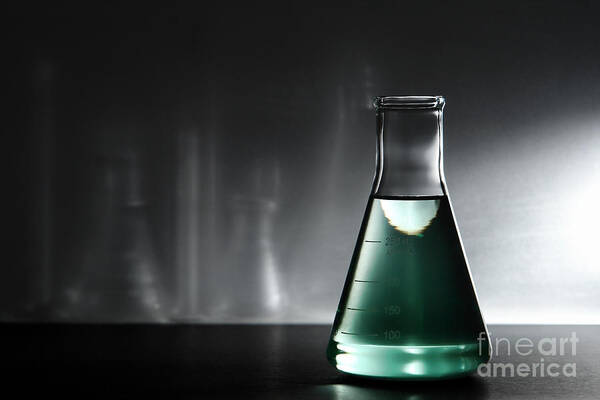 Erlenmeyer Art Print featuring the photograph Equipment in Science Research Lab #3 by Olivier Le Queinec