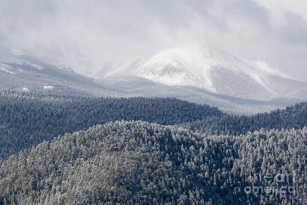 Pike's Peak Art Print featuring the photograph Pikes Peak in Snow #3 by Steven Krull