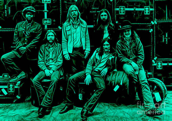The Allman Brothers Art Print featuring the mixed media The Allman Brothers Collection #2 by Marvin Blaine