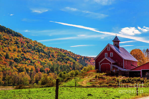 Vermont Barns Autumn Foliage Art Print featuring the photograph Up The Hill #3 by Rick Bragan