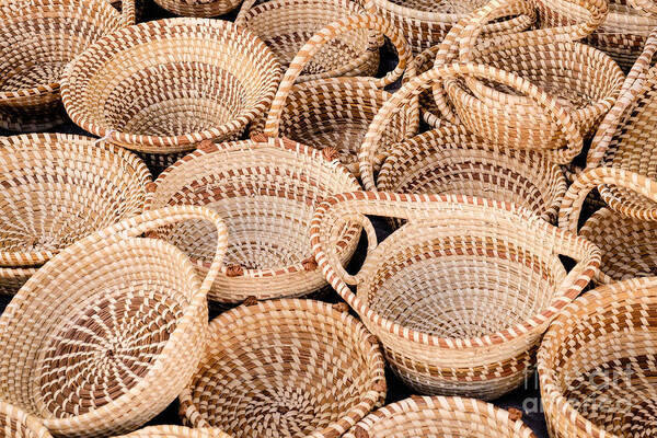 Sweetgrass Basket Art Print featuring the photograph Sweetgrass Baskets at the Charleston City Market #4 by Dawna Moore Photography