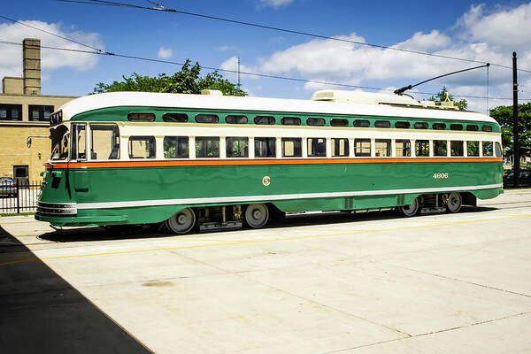 Clean Art Print featuring the photograph Trolly car in Kenosha WI #4 by Chris Smith