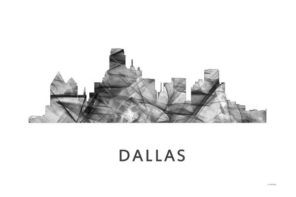 Dallas Texas Skyline Art Print featuring the digital art Dallas Texas Skyline #5 by Marlene Watson