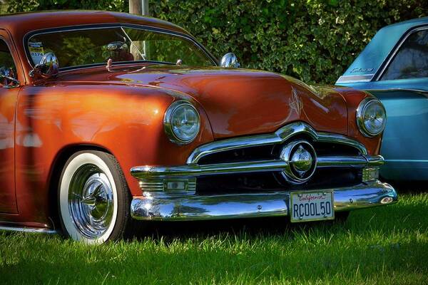  Art Print featuring the photograph 50's Ford in Orange by Dean Ferreira