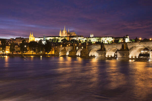 Architecture Art Print featuring the photograph Prague Castle and Charles Bridge #6 by Andre Goncalves