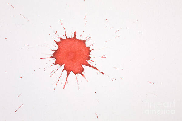 Blood Art Print featuring the photograph Blood Droplet #8 by Ted Kinsman