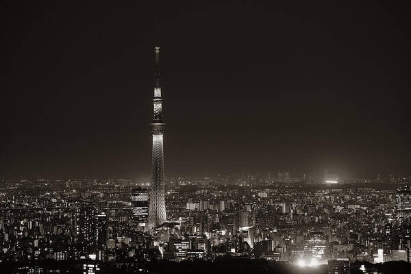 Tokyo Art Print featuring the photograph Tokyo rooftop #9 by Songquan Deng