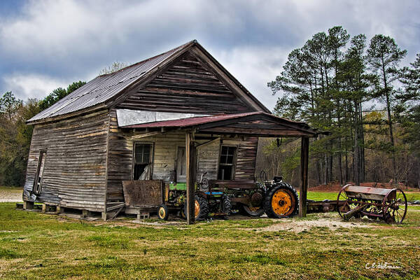 Barn Art Print featuring the photograph A Crooked Little Barn by Christopher Holmes
