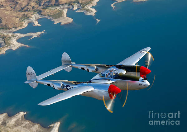 World War Ii Art Print featuring the photograph A Lockheed P-38 Lightning Fighter by Scott Germain