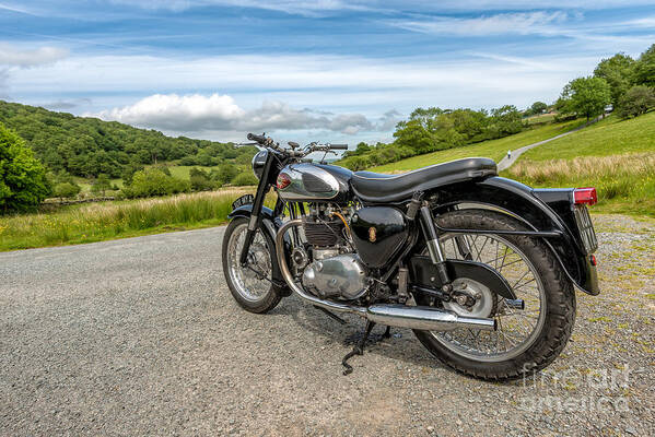 Bsa Motorcycle Art Print featuring the photograph A Long Walk by Adrian Evans