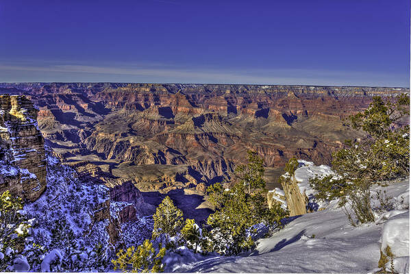 Grand Canyon Art Print featuring the photograph A Snowy Grand Canyon by Harry B Brown