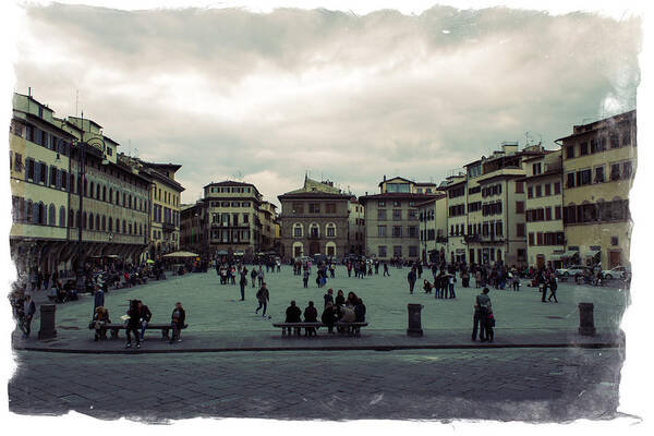 Travel Art Print featuring the photograph A Square in Florence Italy by Wade Brooks