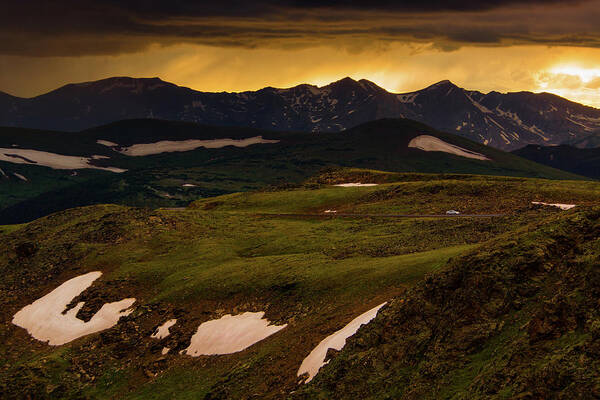 Colorado Art Print featuring the photograph A Stormy Alpine Sunset by John De Bord