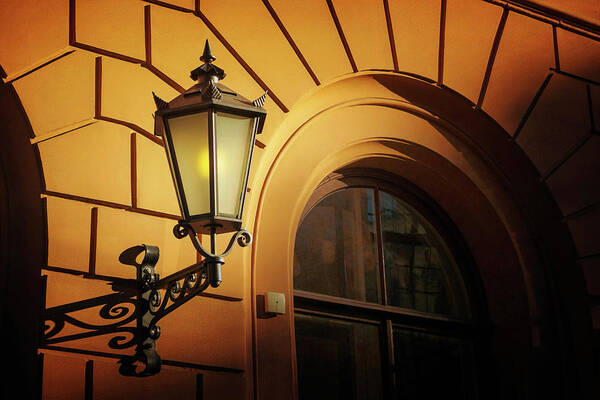 Street Lamp Art Print featuring the photograph A Street Lamp in Lisbon Portugal by Carol Japp