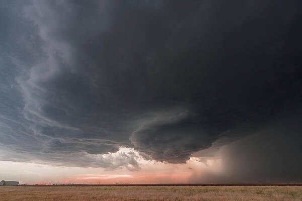 Supercell Art Print featuring the photograph A supercell in sunset by Philip Cho