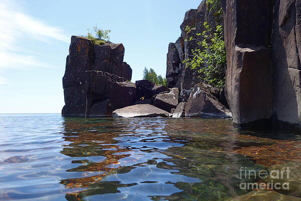 Lake Superior Art Print featuring the photograph A Superior Stack by Sandra Updyke