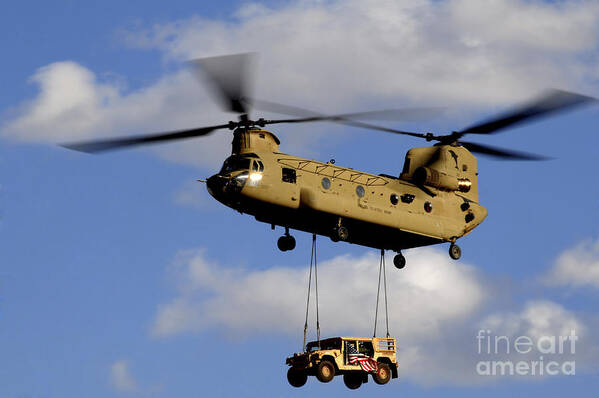 Afghanistan Art Print featuring the photograph A U.s. Army Ch-47 Chinook Helicopter by Stocktrek Images