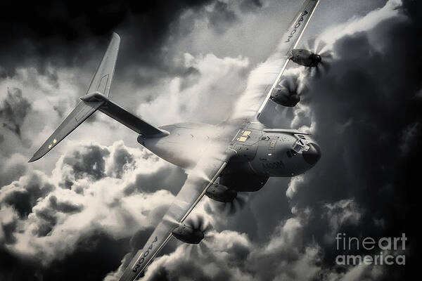 Airbus Art Print featuring the digital art A400M Grizzly by Airpower Art