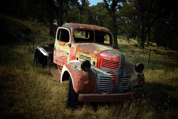 Abandoned Dodge Truck Art Print featuring the photograph Abandoned Dodge Truck Watercolor by Frank Wilson