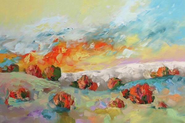 Painting Art Print featuring the painting Ablaze by Linda Monfort