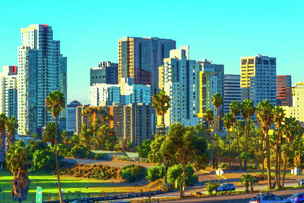 San Diego Art Print featuring the photograph Vibrant City by Joseph S Giacalone