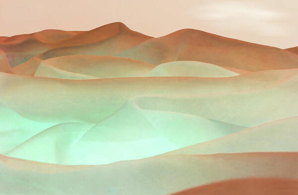 Abstract Art Print featuring the digital art Abstract Terracotta Landscape by Deborah Smith