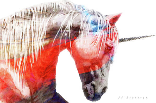 Cavallo Art Print featuring the digital art D . H . A . R . M . A by J U A N - O A X A C A