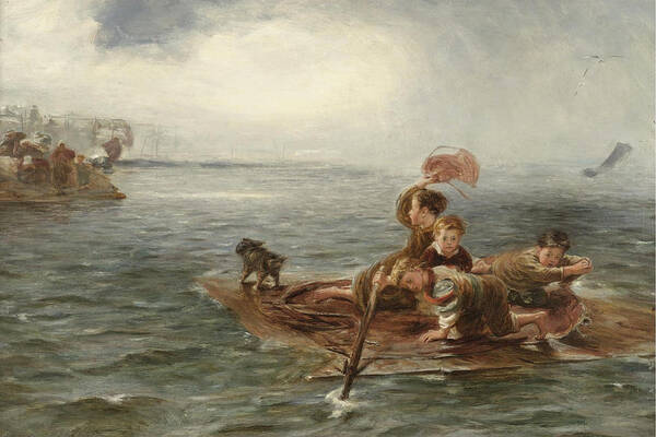 William Mctaggart Art Print featuring the painting Adrift by William McTaggart