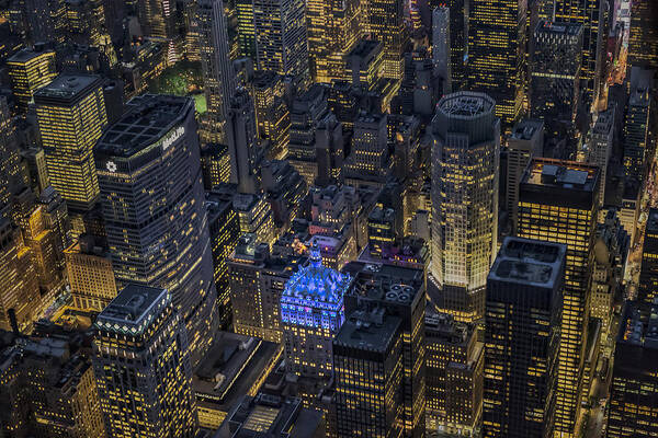 Times Square Art Print featuring the photograph Aerial New York City Skyscrapers by Susan Candelario