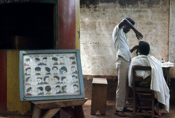 Africa Art Print featuring the photograph African Barber 1971 by Erik Falkensteen