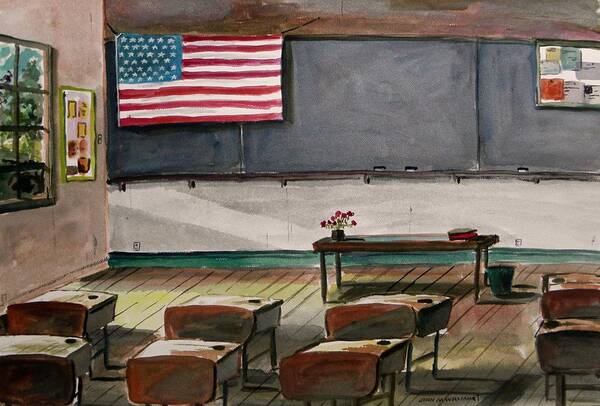 American Flag Art Print featuring the painting After Class by John Williams