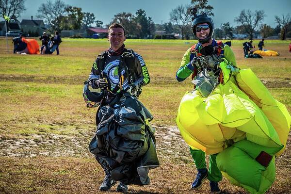 Skydiving Art Print featuring the photograph After the Jump by Larkin's Balcony Photography