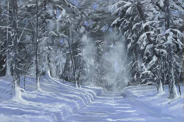 Snow Art Print featuring the painting After The Storm by Ken Ahlering