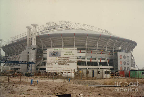 Ajax Art Print featuring the photograph Ajax Amsterdam - Amsterdam Arena - Nearing Completion - April 1996 by Legendary Football Grounds