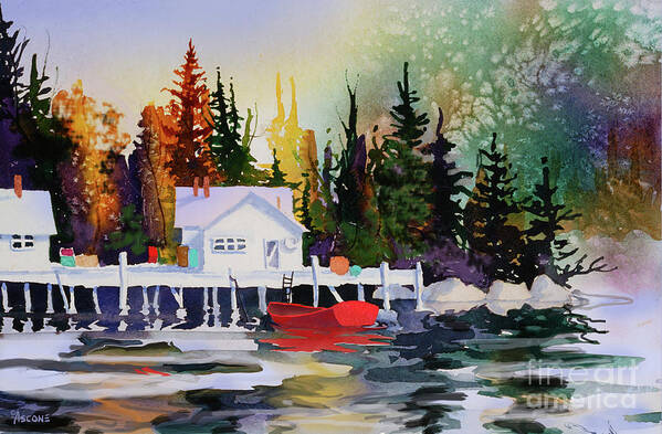 Alaska Dock Art Print featuring the painting Alaska Dock by Teresa Ascone