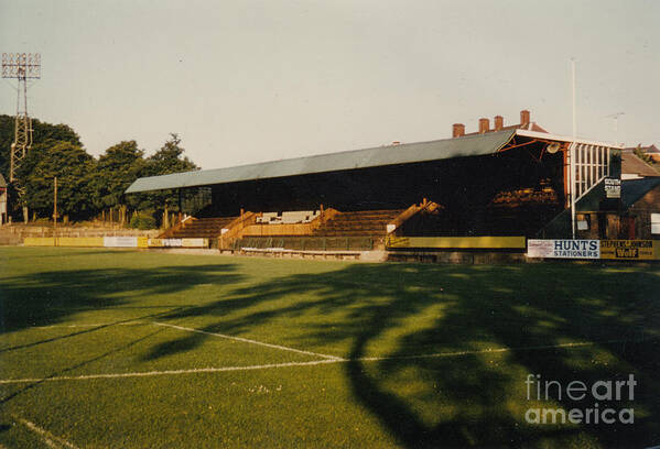  Art Print featuring the photograph Aldershot - Recreation Ground - South Stand 1 - 1970s by Legendary Football Grounds