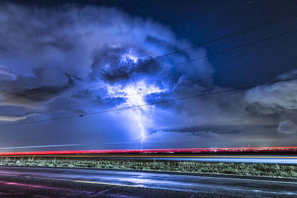 Lightning Art Print featuring the photograph Alien Power Line Explosion by James BO Insogna
