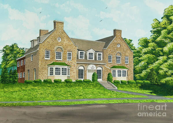 Colgate University Fraternity House Art Print featuring the painting Alpha Tau Omega by Charlotte Blanchard