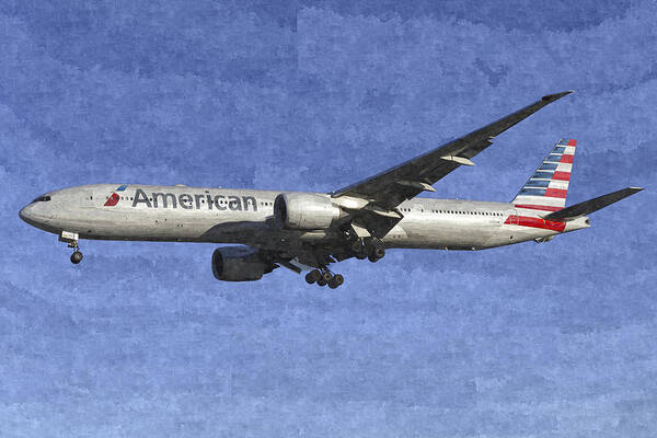 American Art Print featuring the photograph American Airlines Boeing 777 Aircraft Art by David Pyatt