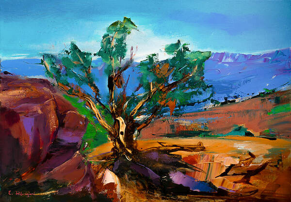 Sedona Art Print featuring the painting Among the Red Rocks - Sedona by Elise Palmigiani