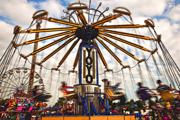 Action Art Print featuring the photograph Amusement Park by Maria Coulson