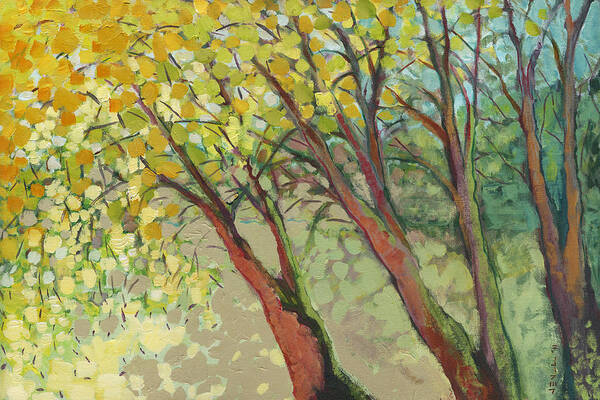 Tree Art Print featuring the painting An Afternoon at the Park by Jennifer Lommers