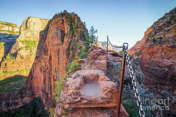 Adventure Art Print featuring the photograph Angels Landing Hiking Trail by JR Photography