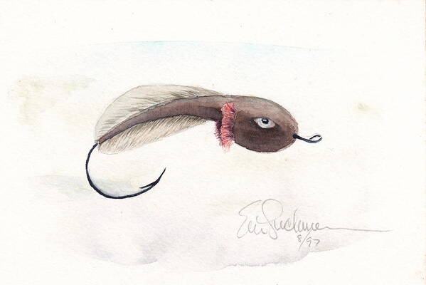 Fishing Fly Art Print featuring the painting Angry Tadpole by Eric Suchman