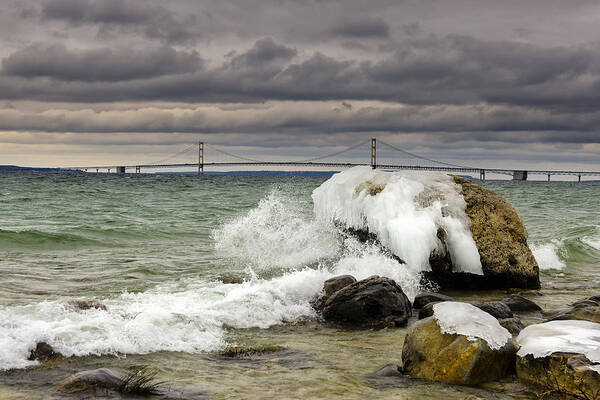  Mackinac Bridge Art Print featuring the photograph Another Point of View by Steve L'Italien