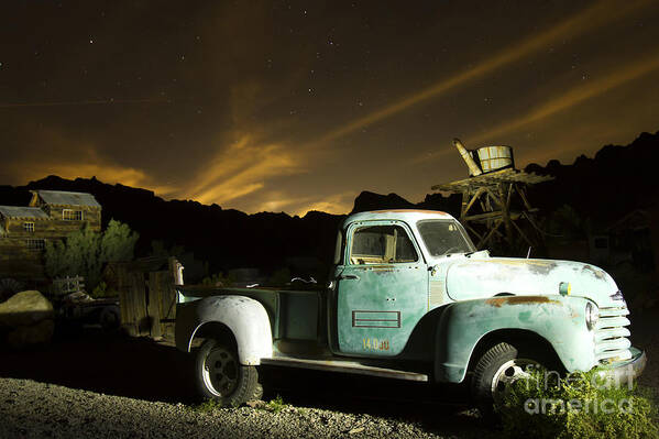 Antique Art Print featuring the photograph Antique Truck in Ghost Town by Karen Foley