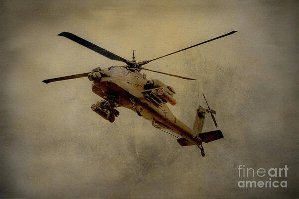 Apache Desert Takoff Art Print featuring the digital art Apache Desert Takoff by Randy Steele