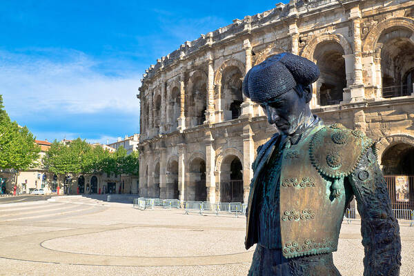 Bull Fighter Art Print featuring the photograph Arenes de Nimes Bullfighter by Scott Carruthers